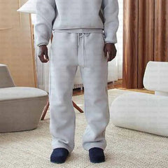 Relaxed Fit Solid Color Hoodie & Trousers Set